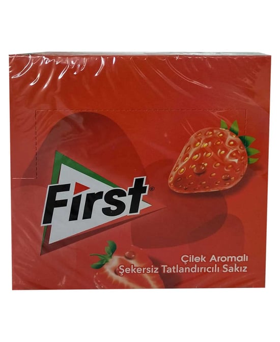 First Sakız 200'lü Paket Çilek Aromalı Şekersiz Tatlandırıcılı