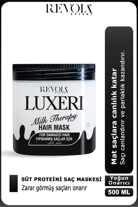 Revola Luxeri Yıpranmış Saçlar için Tuzsuz Saç Maskesi 500 Ml Milk Therapy