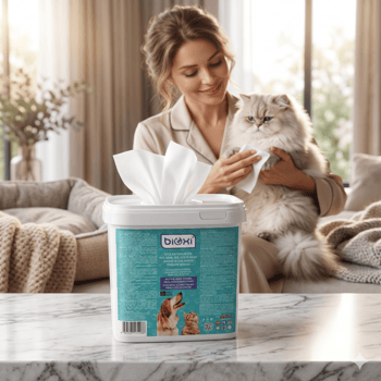 Bioxi® Evcil Hayvanlar için Hijyenik ve Çok Amaçlı Temizleme Kova Mendili,280 Adet