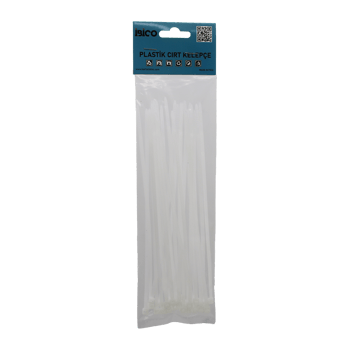 İ13-024 ( 25pcs ) ( Beyaz ) ( 3.6x200mm ) ( Plastik ) Cırt Kelepçe ( Kablo Bağı )