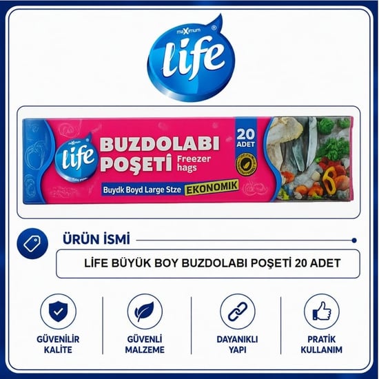 Life Büyük Boy Buzdolabı Poşeti 20'li