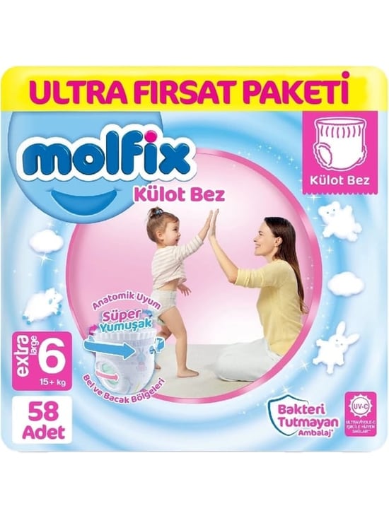 Molfix 6 Numara Extra Large 58'li Külot Bez