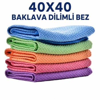 Silvia 40x40 Baklava Dilimli Mikrofiber Bez-cam Bezi-temizlik Bezi