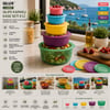Qlux L-01007 ( 5pcs ) Qlife Kapaklı Saklama Kabı & Kase Seti Renkli