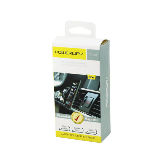 Powerway Tt-03 ( Mıknatıslı ) Oto & Araç Telefon Tutucu Tutacak ( Geçmeli )