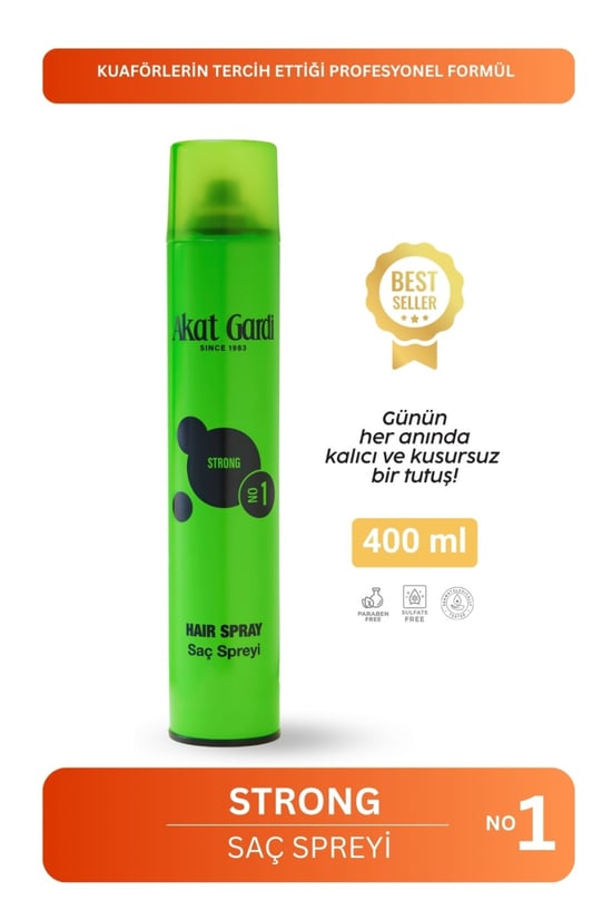 Akat Gardi Saç Spreyi Strong No:1 Yeşil 400 ml