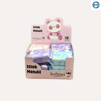 Tekli Islak Mendil Standı Panda 12li