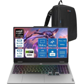 Lenovo Loq 15ahp10 Ryzen 7 250 16gb Ddr5 4tb Ssd 8gb/rtx5060/100w 15.6" Fhd Ips 144hz Windows 11 Hom