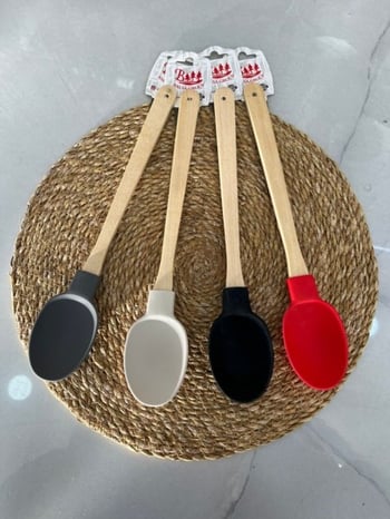 Balsa Bambu Saplı Silikon Kaşık