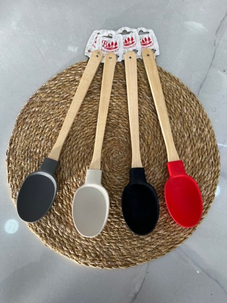 Balsa Bambu Saplı Silikon Kaşık