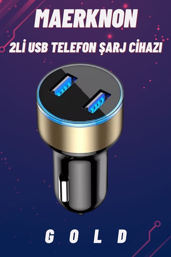 OTO Maerknon 2li Usb 4,8 A Telefon Şarj Cihazı -gold