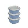 Dünya Dp-31273-999 ( Kare ) ( 3pcs = 2200ml ) Easy Keep Saklama Kabı ( Renkli Plastik & Şeffaf Kapak )