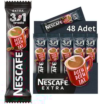 nescafe, 3'ü 1 arada, 3ü1arada, toz kahve, çözünebilir kahve, sütlü kahve, sütlü nescafe, köpüklü kahve, köpüklü nescafe, neskafe,extra