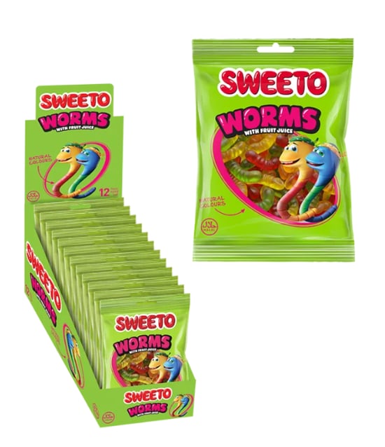 Sweeto Gummy Solucan 80 Gr Jelibon (gulutensiz)