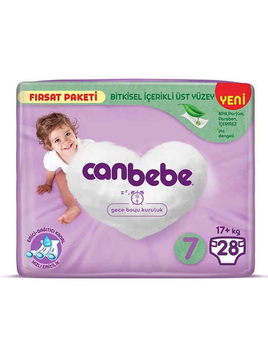 Canbebe Bebek Bezi 28'lı Paket Xxl 7 (17+kg)