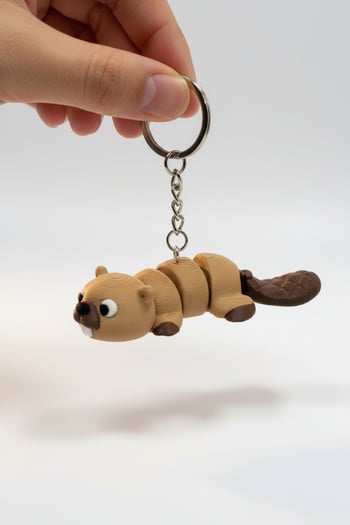 Kunduz Figürlü Hareketli Anahtarlık