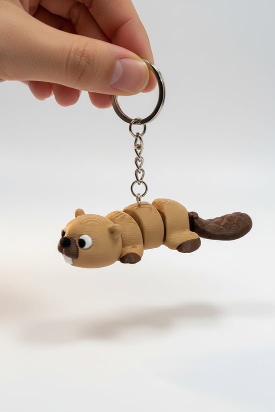 Kunduz Figürlü Hareketli Anahtarlık