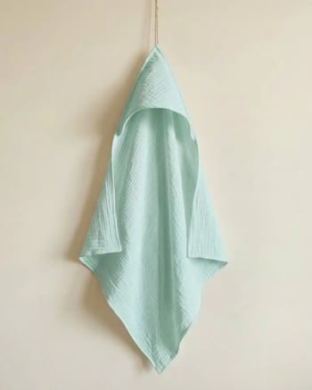 Muslin Kapüşonlu Havlu Mint