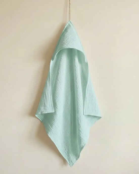 Muslin Kapüşonlu Havlu Mint