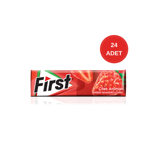 First Çilek Aromalı Sakız 24 Adet