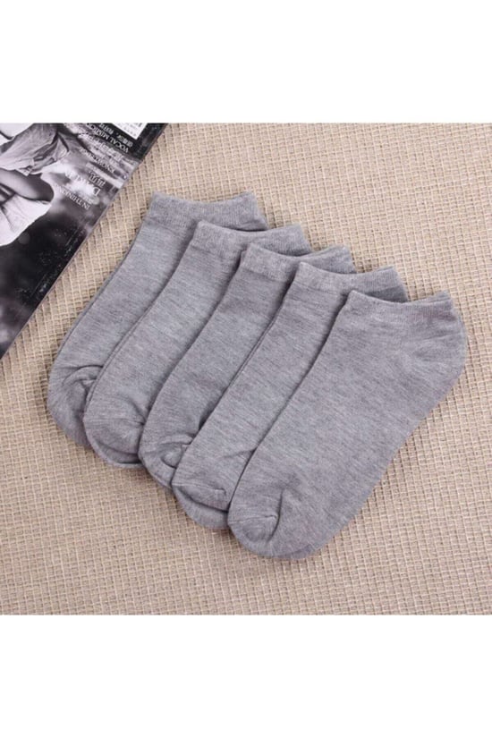 BGK Unisex Yazlık Patik Çorap 5 'li Extra Rahat Gri 41-45