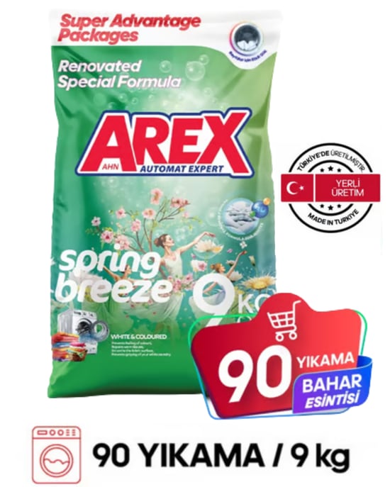 Arex Matik Toz Deterjan Beyazlar için 9kg
