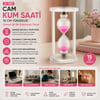 İ12-254 Fys-001 ( Büyük ) Cam Kum Saati ( Cam Standlı= Çap: 7.5cm-yükseklik: 15cm )