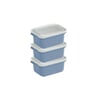 Dünya Dp-31261-999 ( D.dörtgen ) ( 3pcs = 500ml ) Easy Keep Saklama Kabı ( Renkli Plastik & Şeffaf Kapak )