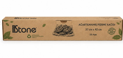 Broken Stone 50 Adet Craft Kesilmiş Pişirme Kağıdı 37 X 42 Cm Ağartılmamış Doğal Pişirme Kağıdı-en I