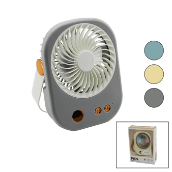 Hasuba Hs-285 Bjj-565 (ışıklı) (mini Fan) Masa Üstü (usb Şarjlı) (2in1 Kulp=taşıma & Duruş) (3 Kademe Hız) (15.5x12cm) Mini Vantilatör