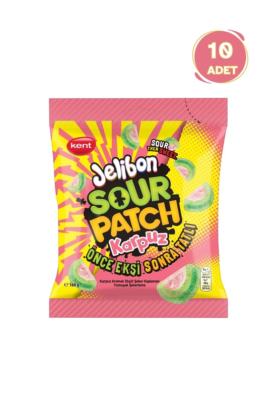 Jelibon Sour Patch Karpuz 160 g 10'lu Paket