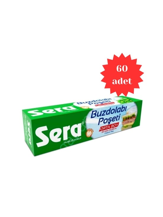 Sera Orta Boy Buzdolabı Poşeti -  ( 60 X 20 Li )