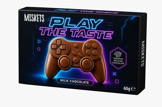 Miskets Game Pad Sütlü Çikolata 60g X 12 Adet X 2 Kutu Ekonomik Paket | Oyun Konsolu Şekilli Çocuk Çikolatası