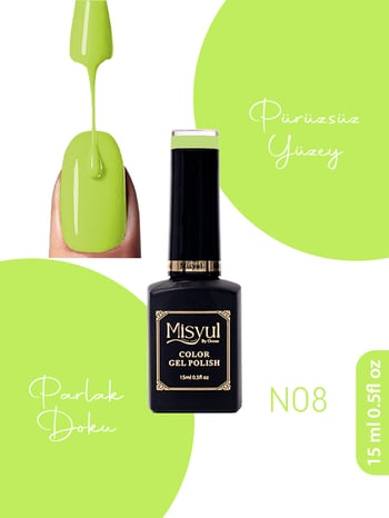 Misyul Uv Led Kalıcı Oje Nail Art 15 Ml Neon Serisi N08