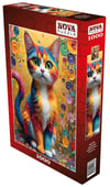 Nova Puzzle 1000 Parça Çok Renkli Kedi Portresi Puzzle
