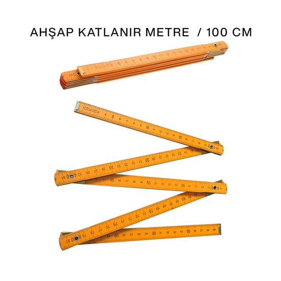 Krt-1083 Ahşap Katlanır Metre ( 1mt )