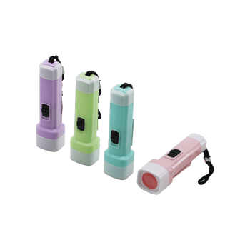 İ10-009 Led Flashlight Jy-2023 ( Pilli ) ( Mini Boy: 9cm & Çap: 2.5cm ) El Feneri ( Renkli Plastik )