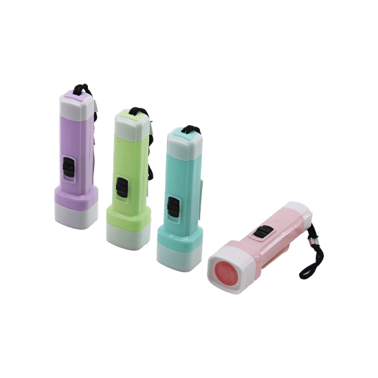 İ10-009 Led Flashlight Jy-2023 ( Pilli ) ( Mini Boy: 9cm & Çap: 2.5cm ) El Feneri ( Renkli Plastik )