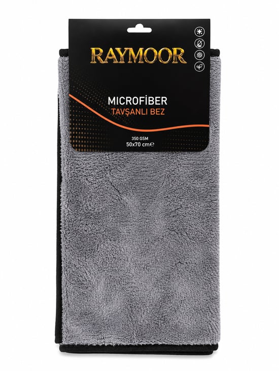 Raymoor 350 Gsm Tavşanlı Mikrofiber Bez 50x70 Cm Profesyonel Araç Kurulama ve Detay Temizlik Bezi