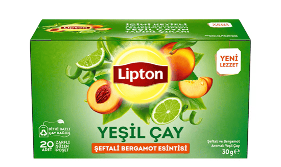 Lipton Bitki Çayı Yeşilçay Şeftali Bergomat 20'li 27gr