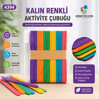Hagiki Renklı Geniş Aktivite ve Dil Çubuğu