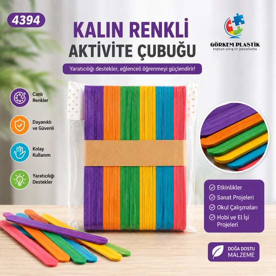 Hagiki Renklı Geniş Aktivite ve Dil Çubuğu