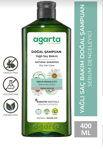 Agarta Yağlı Saçlar Için Arındırıcı Tuzsuz Şampuan 400 Ml
