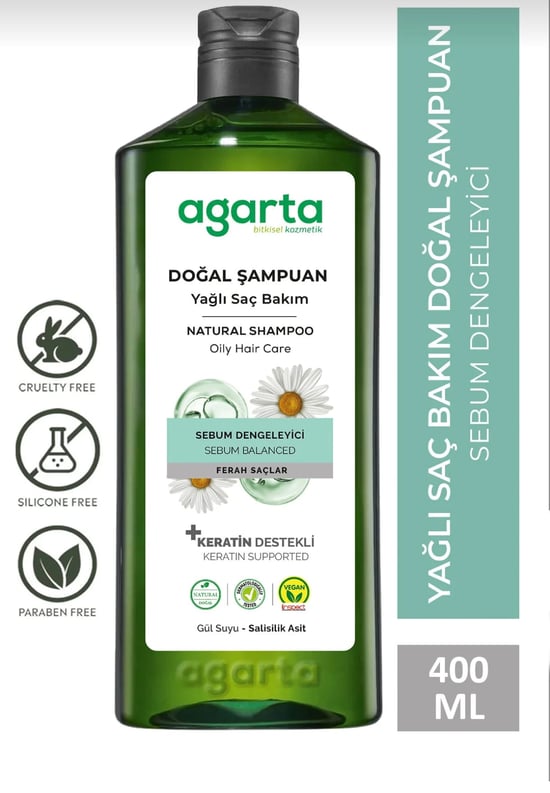 Agarta Yağlı Saçlar Için Arındırıcı Tuzsuz Şampuan 400 Ml