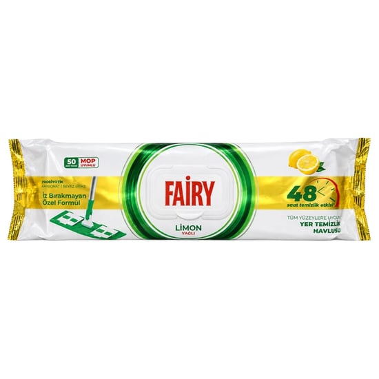 Fairy Yer Temizlik Havlusu Limon Yağlı Kapaklı 50 Ad.
