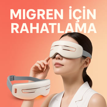 Göz Masaj Aleti, Isıtmalı, Soğutmalı, Bluetooth Özellikli, Akapunktur ve Migrende Etkili Masaj