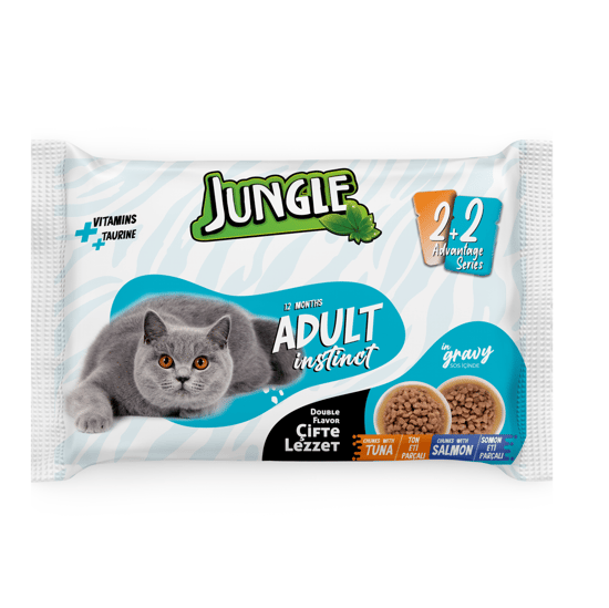 Jungle 100 4'lü Pouch Kedi Maması Ton & Somonlu Jngf-004