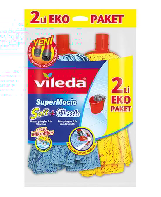 Vileda Supermocio Soft+klasik Paspas Yedek Bezi 2'li Paket