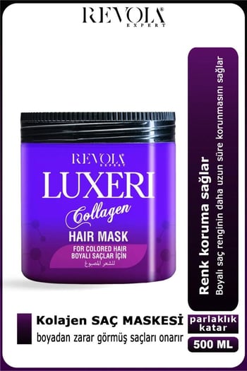 Revola Luxeri Boyalı Saçlar için Tuzsuz Saç Maskesi 500 Ml Kolajen