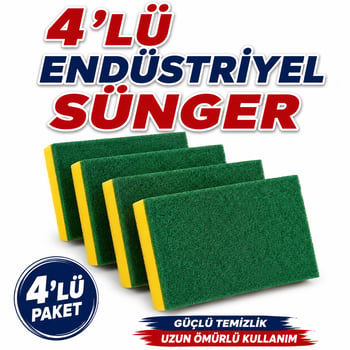 Karsan 4'lü Paket Endüstriyel Sünger-endüstriyel Bulaşık Süngeri